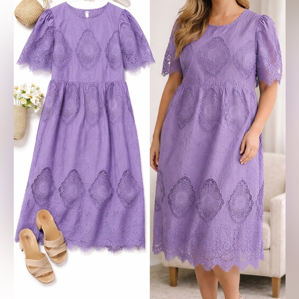 Tuckernuck Lace Lilac Catalina Dress size Large - Picture 2 of 4